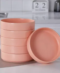 Фарфоровые миски для пасты Stella, набор из 6 шт. Stone Lain, peach