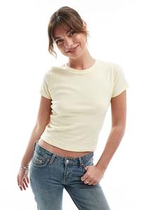 Футболка Hollister с круглым вырезом лимонного цвета