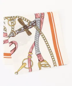 Шелковый шарф с декоративным мотивом Suite, цвет Orange 5[520]