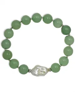 Браслет из натурального камня с бусинами и жемчугом бива Macy'S, aventurine