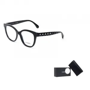 CHANEL Пластиковая оправа квадратной формы для очков женская, Black