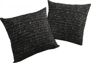 Декоративная подушка Adam "Наволочка для подушки Scribble", изготовлена ​​из экологически чистого натурального хлопка, чехол без наполнителя, 1 шт 40х40 см, черный