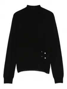 Свитер с высоким воротом из натуральной шерсти LIU JO, черный