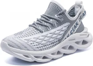 Большие мужские кроссовки для ходьбы с рисунком рыбьей чешуи, легкие Qacksv, белый
