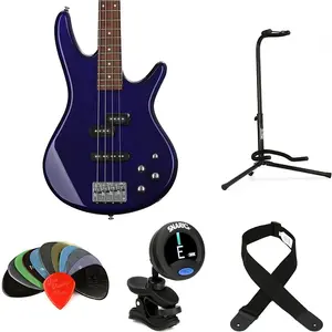 Бас-гитара Ibanez Gio GSR200JB Essentials Bundle - Драгоценный синий