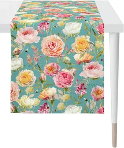 APELT дорожка для стола "7701 SUMMERTIME, летнее украшение, лето ", (1 шт.), цифровая печать 48х140 см, цвет petrol/rosa/bunt