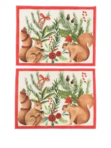 Набор Nutnook из двух сервировочных салфеток с принтом Tessitura Toscana Telerie, красный