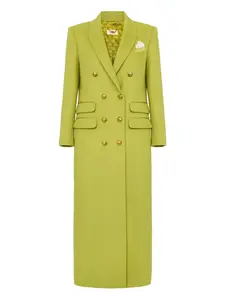 Двубортное пальто с платком в кармане Elisabetta Franchi, зеленый