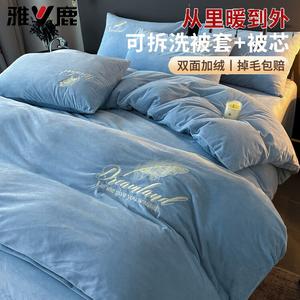 Yalu Теплое одеяло из кристаллового вельвета 200х230 см, наполнитель 3 кг, утепленное флисом