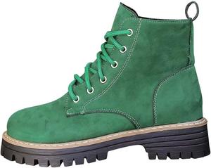 Женские замшевые ботинки на щиколотку Canbebig, противоскользящие, в стиле милитари, с массивным низким каблуком, для верховой езды, прогулок и активного отдыха, ретро, однотонные, модные, удобные, водонепроницаемые, короткие ботинки, Green