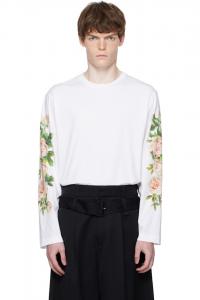 Футболка с длинным рукавом и принтом "Букет роз" Simone Rocha, белый