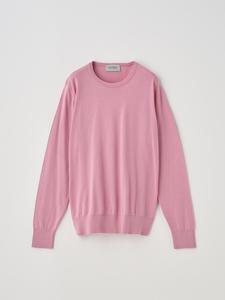 Хлопковый трикотажный пуловер с круглым вырезом и длинными рукавами | EVONNE | 30G, современный крой