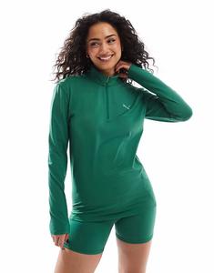 Тренировочный топ Evolve с застежкой-молнией 1/4 цвета оливкового цвета Puma