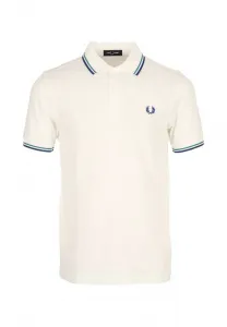 Рубашка-Поло с двойной отделкой Fred Perry, Snow White Intense Mint Eclipse Soho