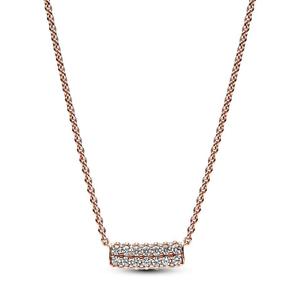 Ожерелье Pandora Timeless Pavé Double-row Bar Collier, покрытие - розовое золото
