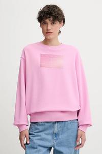 Хлопковая толстовка Tommy Jeans, розовый