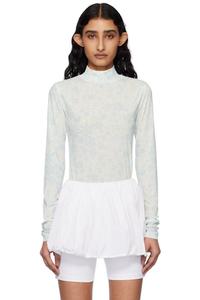 Водолазка из джерси с синими и кремовыми цветами Kijun