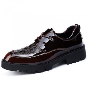 KACHILANG Повседневные кожаные туфли мужские низкие черно-коричневые, цвет Brown