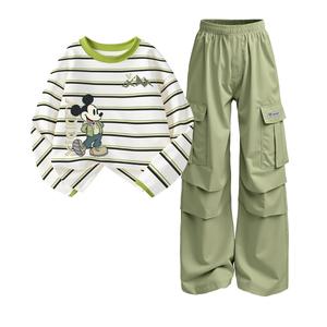 Детская повседневная спортивная одежда Disney, белый/зеленый