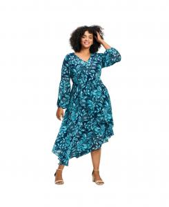 Женское шифоновое платье больших размеров "Endless Love" AVENUE, Blue floral