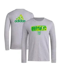 Мужская серая футболка с длинным рукавом Austin FC Local Pop AEROREADY adidas