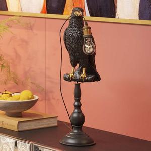 Настольная лампа Kare Design Animal Sitting Crow, алюминий / полирезин - черный / золотой