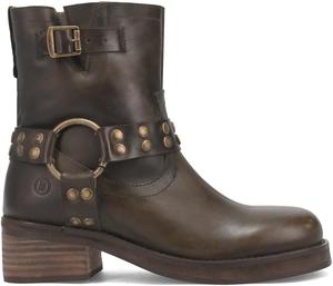 Женские ботинки Dingo Anarchy с круглым носком, молнией, для мотоцикла, повседневные, на щиколотку, средний каблук 2-3 - коричневые