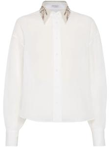 Brunello Cucinelli рубашка Herbarium с вышивкой, белый