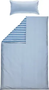 Двустороннее постельное белье , сине-белое, 1x 155x220 см + 1x 40x80 см Erwin Müller