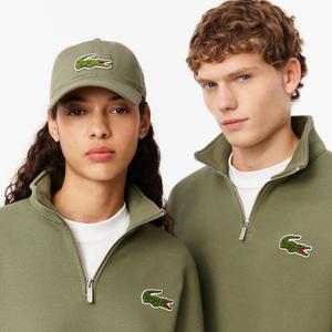 Комплект Lacoste: толстовка с воротником-стойкой на молнии до середины груди + спортивная толстовка и брюки, хаки