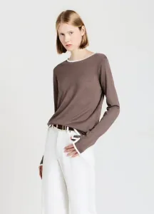 Свитер с круглым вырезом и контрастными линиями. Calliope, Fango