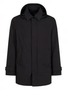 Куртка с потайной застежкой и капюшоном Herno, черный