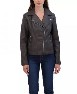 Женская байкерская куртка из искусственной кожи Sebby Collection, коричневый