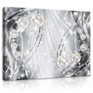 Картина на холсте Wallarena Diamant Abstrakt Wohnzimmer, 100x75x2 см цвет silber/grau/silbergrau