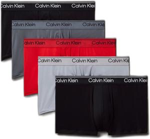 Мужские трусы-боксеры Calvin Klein Micro Stretch с низкой посадкой, комплект из 5 пар, 2 Black, 1 Turbulence, 1 Sleet, 1 Adrenaline Rush