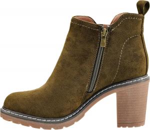 Ботинки Corkys Footwear Hey Girl Womens Bite Me Bootie - Featuring a 3-Inch Heel, A Full Side Zip, Elastic Gore In The Upper From A Customizable Fit, and Cushioned Insoles, Khaki Faux Suede