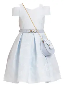 Кружевное платье с открытыми плечами Dress & Fleur, синий