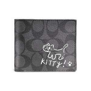 COACH Кожаный кошелек 3 в 1 для мужчин черный, Kitten