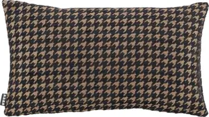 Х.ОК.К. Подушка декоративная "Шабаш", с узором "гусиные лапки", чехол на подушку с наполнителем, 1 шт H.O.C.K. 30х50 см, черный/золотой