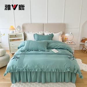 Yalu Комплект постельного белья 4 предмета, пододеяльник 220x240 см, простыня 180x200 см, 2 наволочки 48x74 см