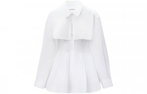 Smocked Mini Shirt Dress Alexander Wang, белый