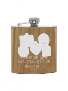 Mr. & Mrs. Panda Фляжка с изображением семейства ежей и надписью коричневого цвета
