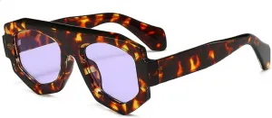 Солнцезащитные очки Melrose Popular Fashion Square для женщин и мужчин в стиле ретро, ​​зеленые, с градиентной защитой UV400, артикул 3965, Leopard Purple