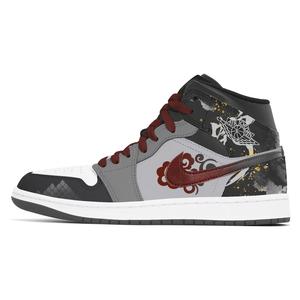 Jordan 1. Износостойкие винтажные баскетбольные кроссовки среднего размера унисекс, черно-красные
