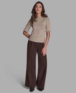 Женский блестящий свитер с круглым вырезом BCBG, Heather Oatmeal/gold