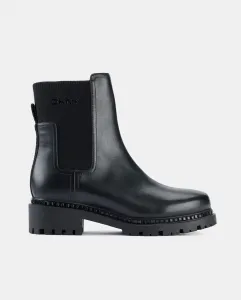 Женские челси-ботинки из кожи DKNY, черный