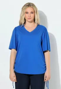 Футболка с принтом raffbänder vausschnitt flügelhalbarm Ulla Popken, Peacock Blue