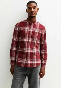 Рубашка-Оксфорд в клетку с длинными рукавами, прямого кроя, стандартного размера. New Look, Burgundy