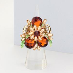 Кольцо-капелька с цветочным акцентом, украшенное жемчугом и камнем Fashnzfab, Topaz