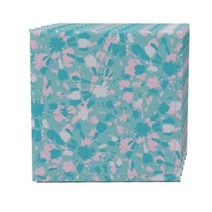 Набор салфеток из 4 шт., 100 % хлопок, 20x20 дюймов, Pink Aqua Tie Dye
